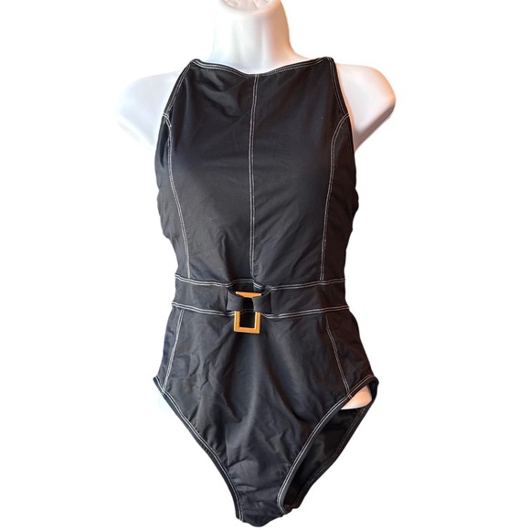 Bleu Rod Beattie Other - Bleu Rod Beattie Black Belted One Piece Swimsuit Women's Size 10 New With Tags